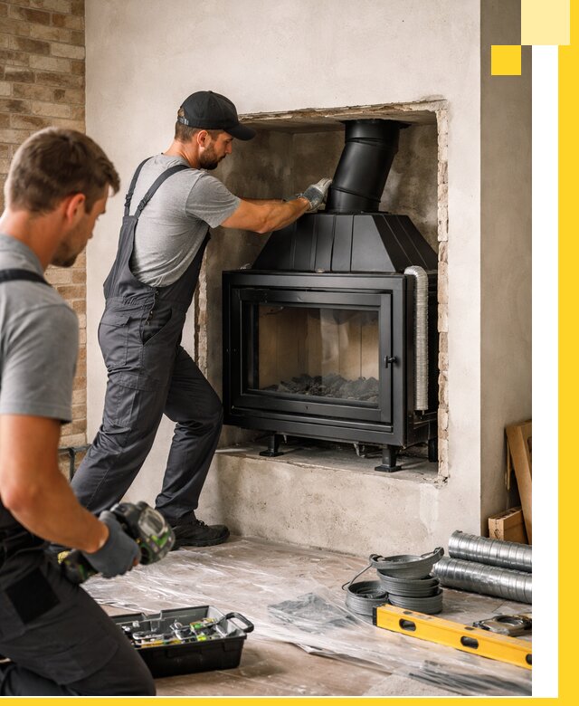 Установка каминных топок в Рыбинске: монтаж, подключение