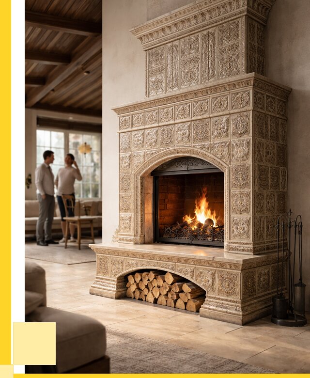 Купить изразцовый камин в Рыбинске от 260200 р. | ЭриданРбн