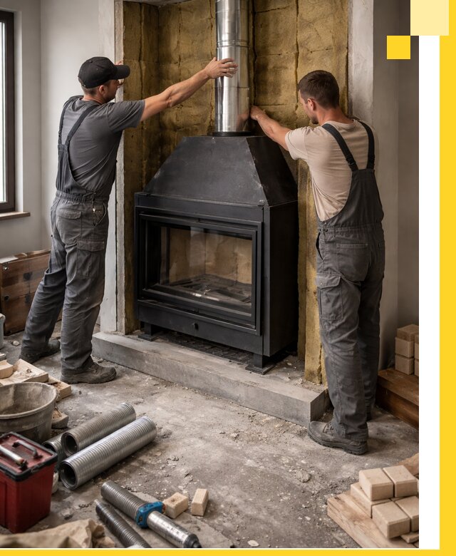 Изготовление и монтаж закрытых каминов в Рыбинске под ключ