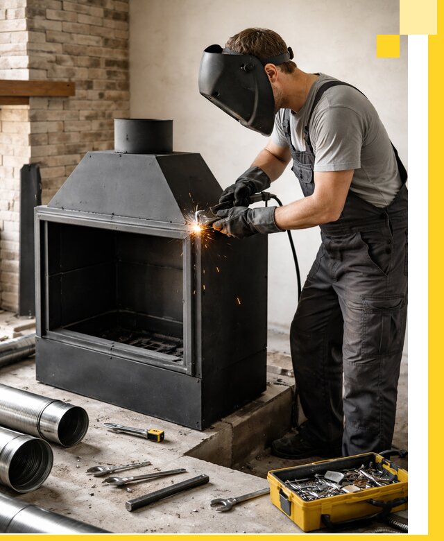 Продажа и установка металлических каминов в Рыбинске под ключ