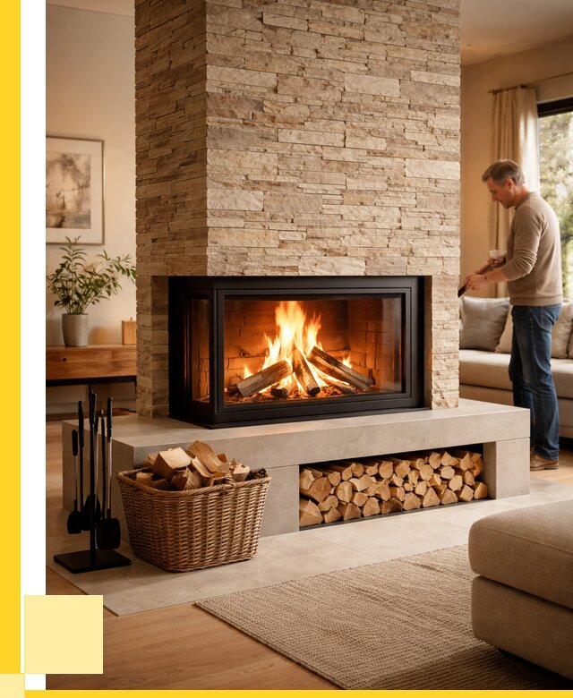 Дровяной камин под ключ в Рыбинске от 208160 р. | ЭриданРбн