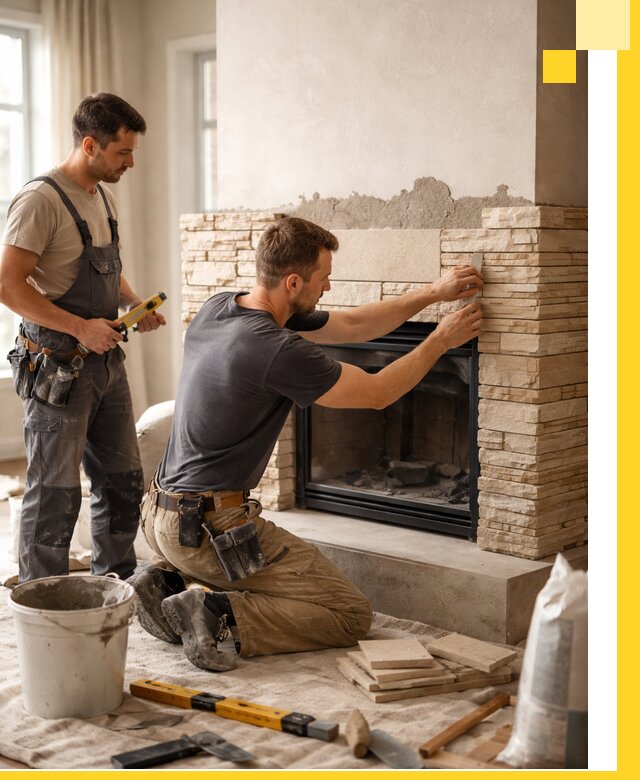 Установка и монтаж каминов для загородного дома в Рыбинске