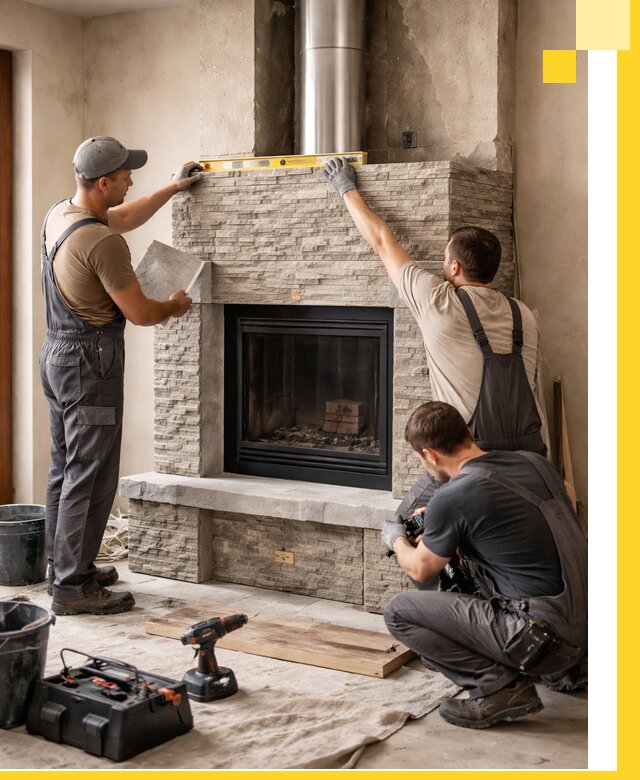 Профессиональный монтаж каминов под ключ в Рыбинске для дома