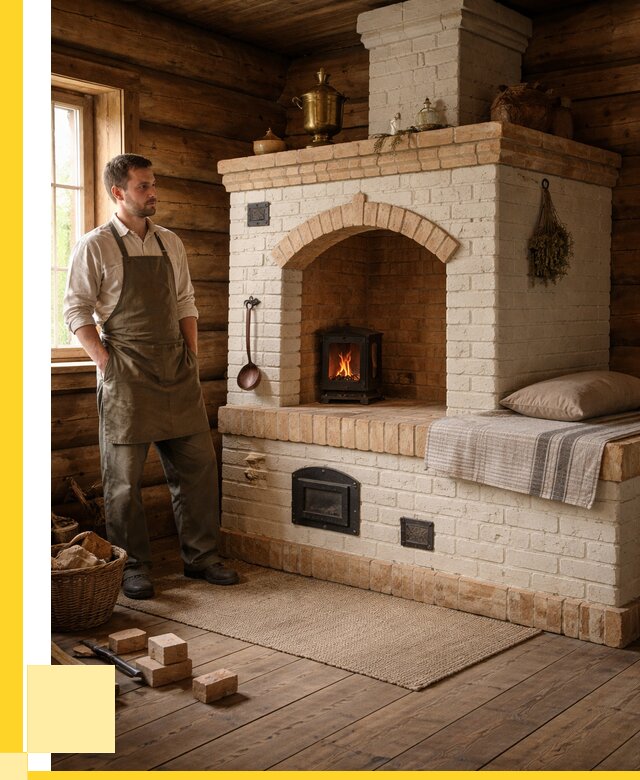 Русские печи с лежанкой под ключ в Рыбинске от 156120 р. ЭриданРбн