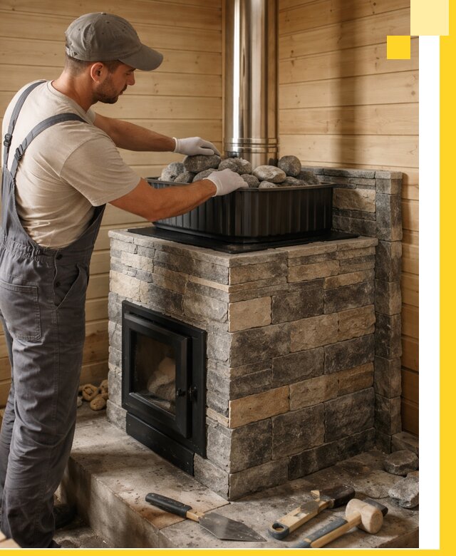 Печи для парной в Рыбинске, производство, монтаж и обслуживание