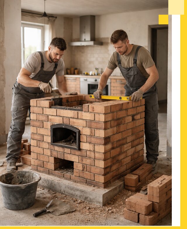 Установка и монтаж печей в частном доме в Рыбинске под ключ