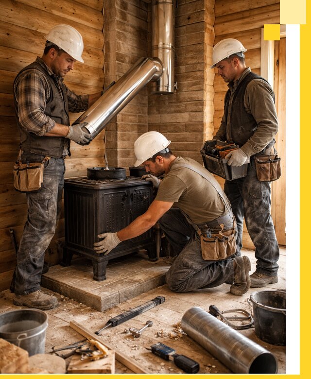 Профессиональный монтаж банных печей и дымоходов в Рыбинске
