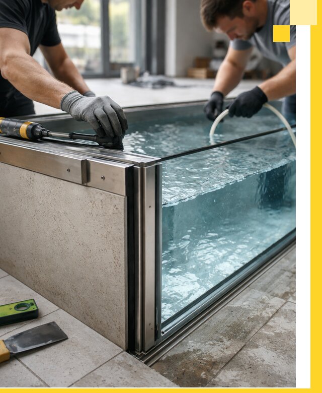 Проектирование и монтаж стеклянных бассейнов в Рыбинске