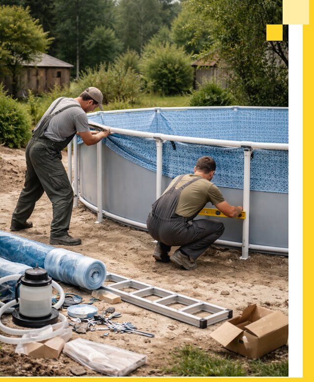 Установка и монтаж каркасных бассейнов в Рыбинске под ключ