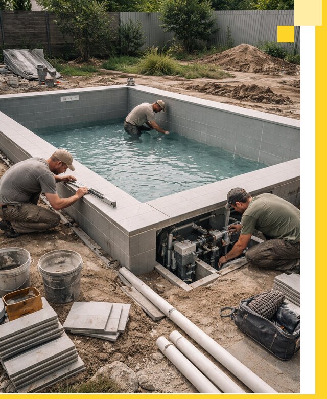 Строительство и монтаж бассейнов для дачи под ключ в Рыбинске