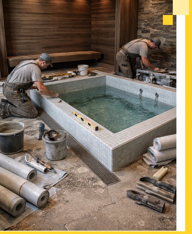 Установка и строительство бассейнов для сауны в Рыбинске