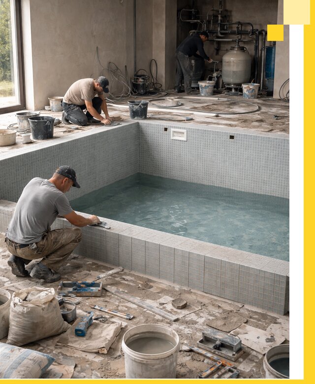 Строительство и монтаж бассейнов в помещении в Рыбинске