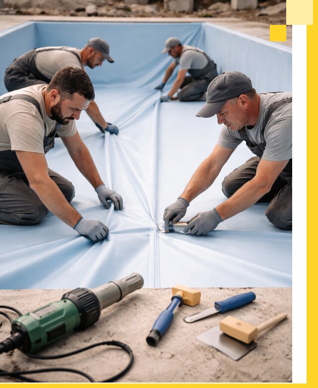 ПВХ пленка для бассейнов с монтажом и гарантией в Рыбинске