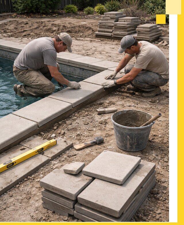 Установка и изготовление копингового камня для бассейнов в Рыбинске