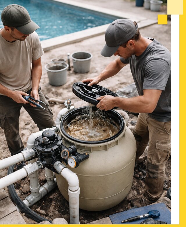 Установка и обслуживание песочных фильтров для бассейнов в Рыбинске