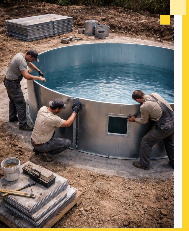 Круглые бассейны под ключ в Рыбинске проектирование и монтаж