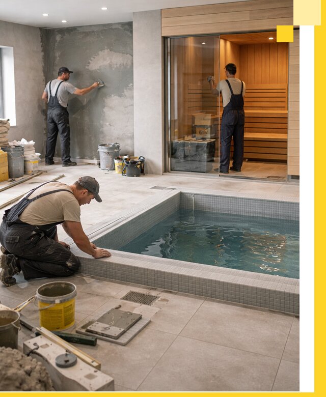 Проектирование и строительство сауны с бассейном в Рыбинске