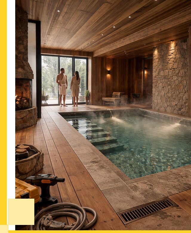 Проекты бань с бассейном под ключ в Рыбинске от 78060 р., ЭриданРбн