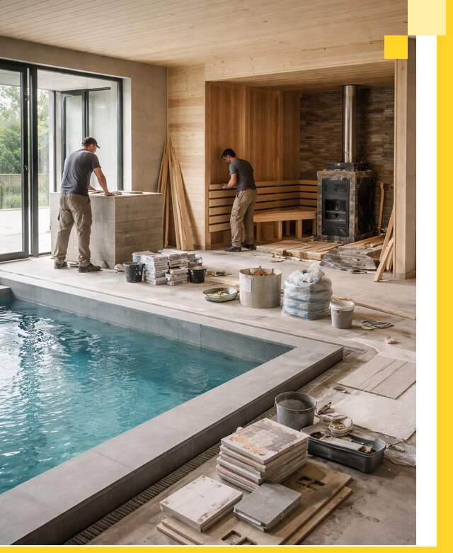 Проектирование и строительство бань с бассейном в Рыбинске