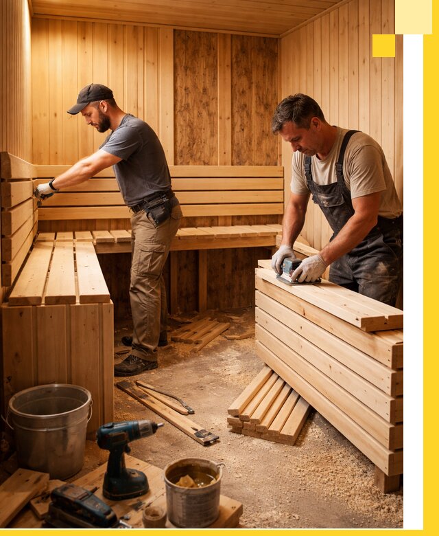 Профессиональный комплексный ремонт саун под ключ в Рыбинске