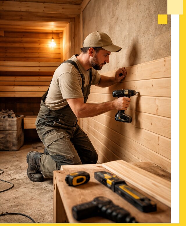 Профессиональная внутренняя отделка бани в Рыбинске под ключ