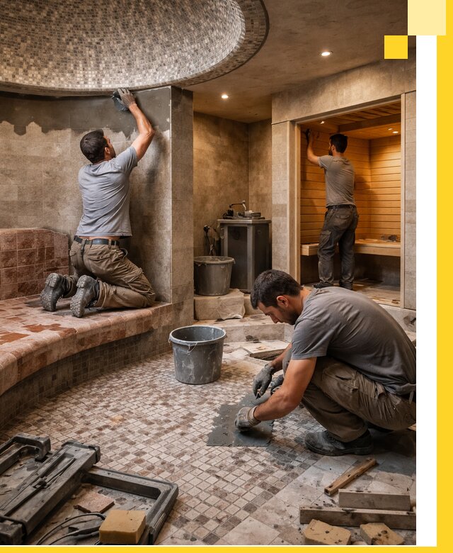 Проект и строительство хамама бани и сауны под ключ в Рыбинске